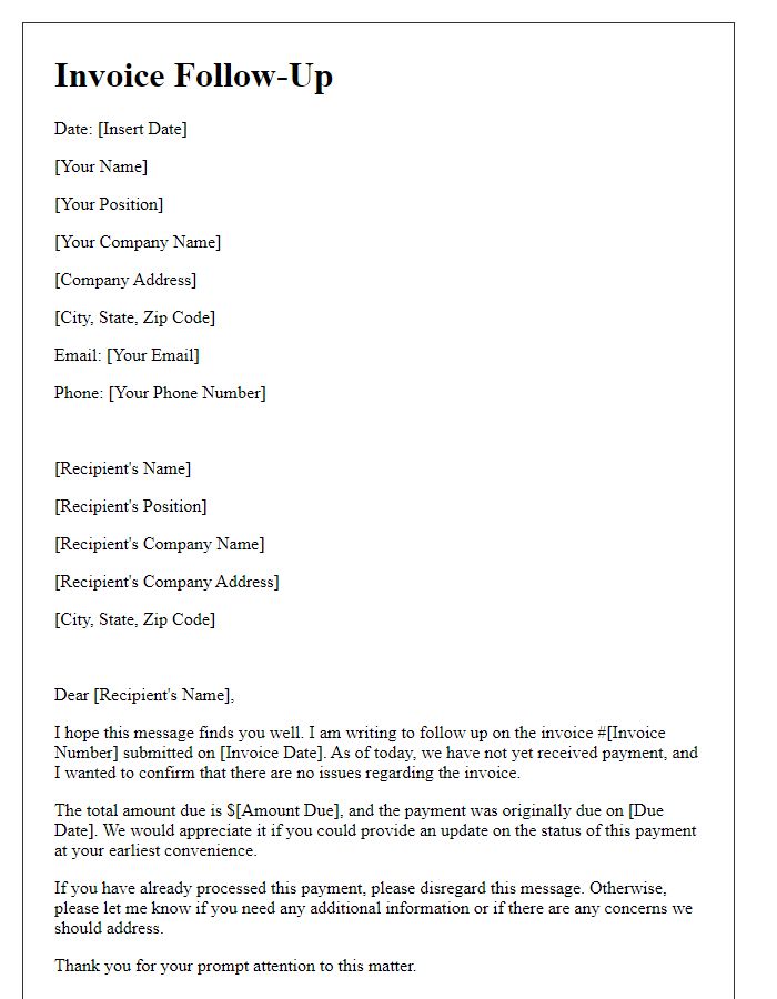 Letter template of subcontractor invoice follow-up