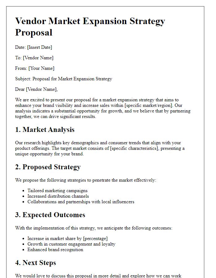 Letter template of vendor market expansion strategy proposal