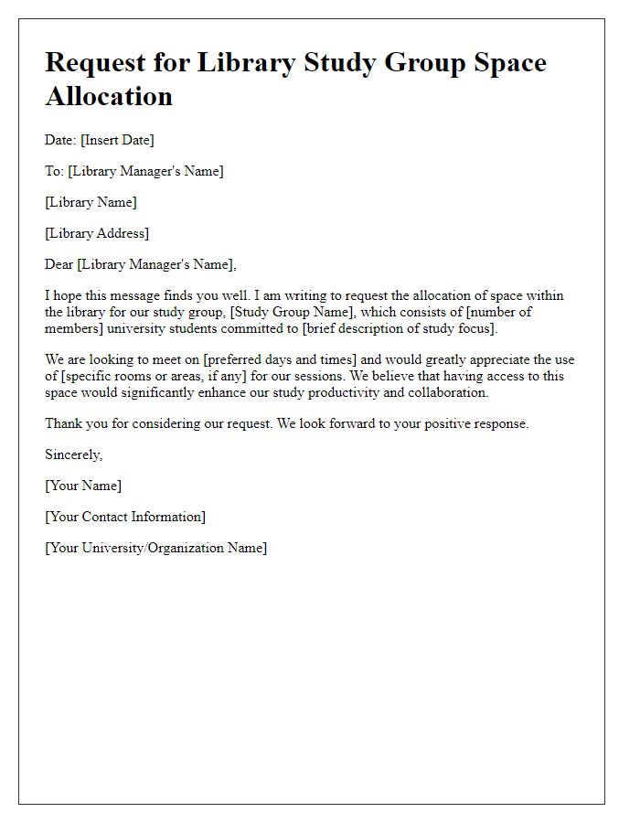 Letter template of request for library study group space allocation