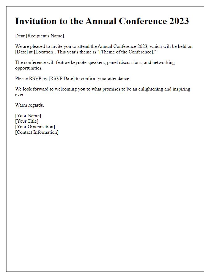 Letter template of invitation to attend a conference