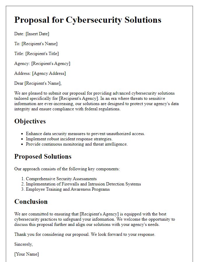 Letter template of cybersecurity solution proposal for government agencies