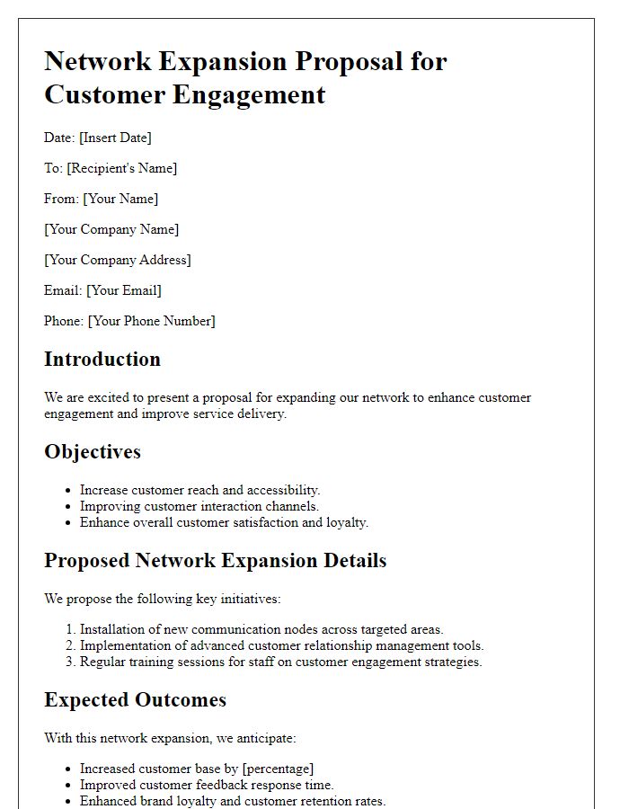 Letter template of Network Expansion Proposal for Customer Engagement