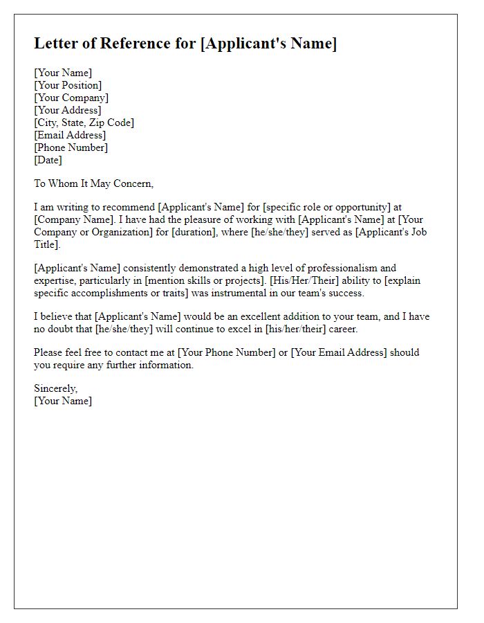 Letter template of job application reference for networking purposes