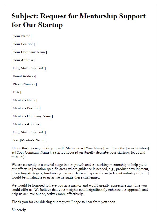 Letter template of appeal for startup mentorship