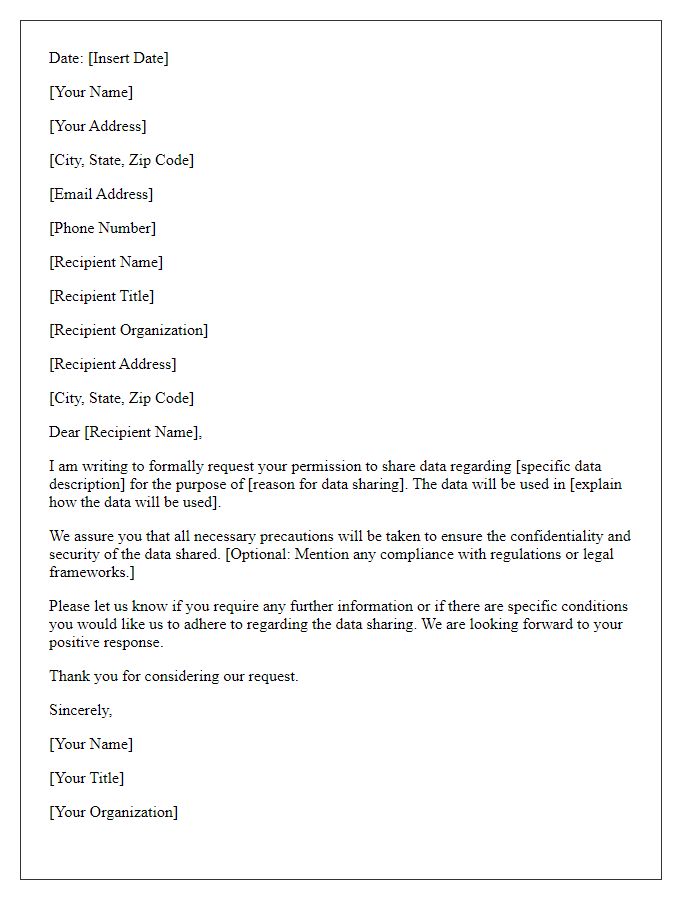 Letter template of data sharing permission request