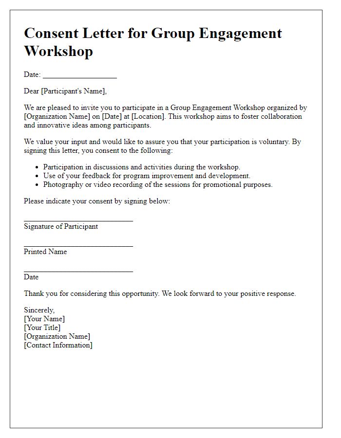 Letter template of consent for group engagement workshop