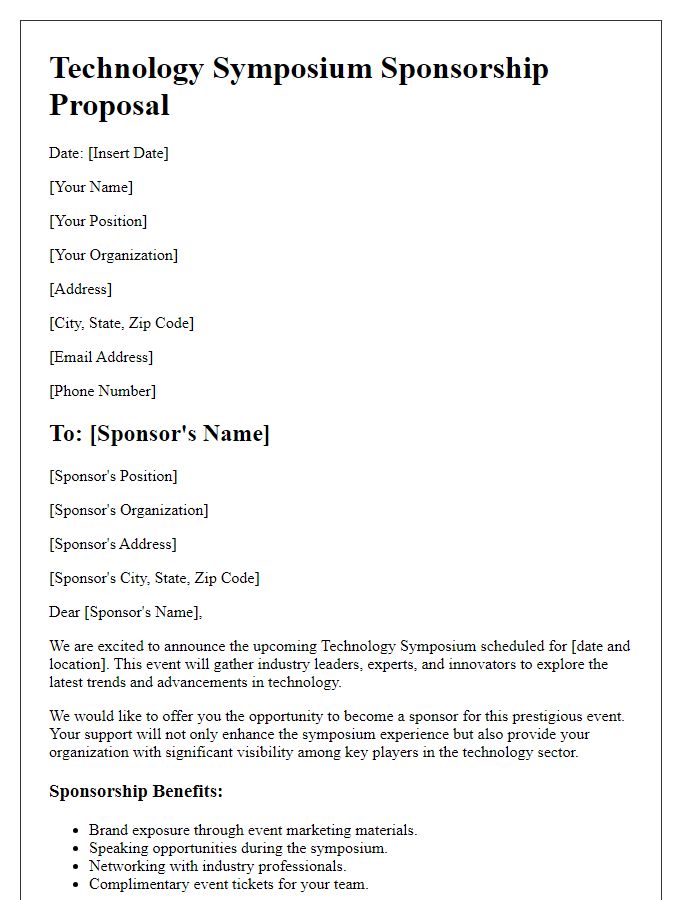 Letter template of technology symposium sponsorship proposal