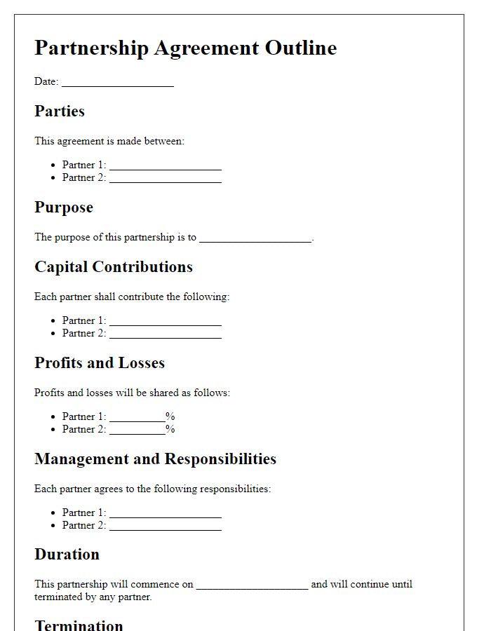 Letter template of partnership agreement outline