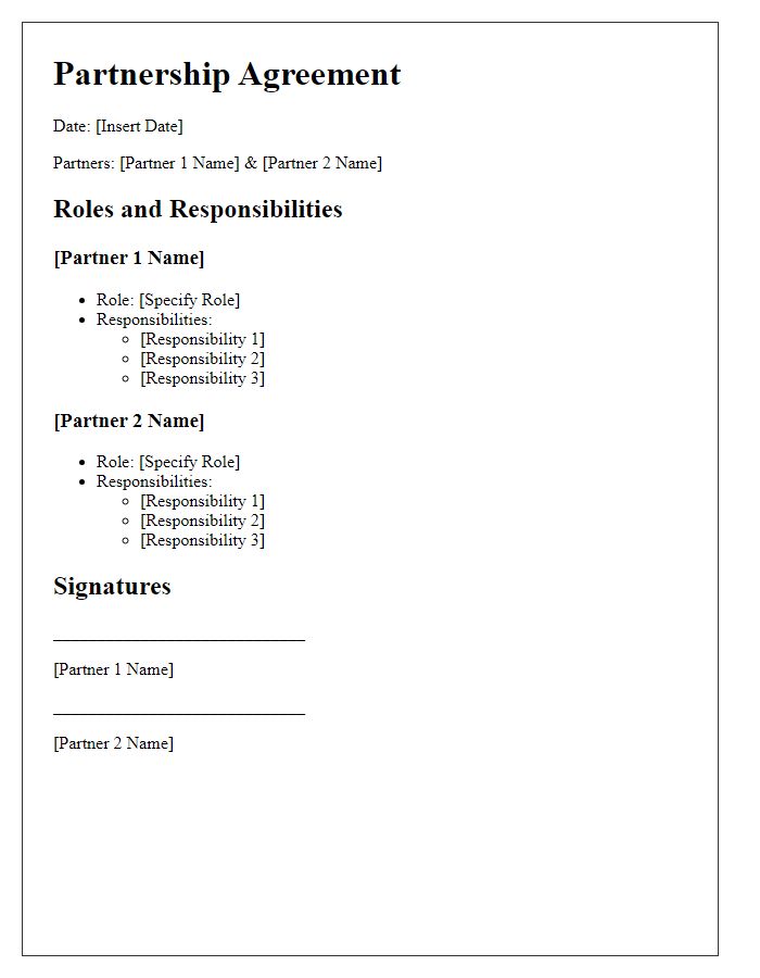 Letter template of partnership roles and responsibilities