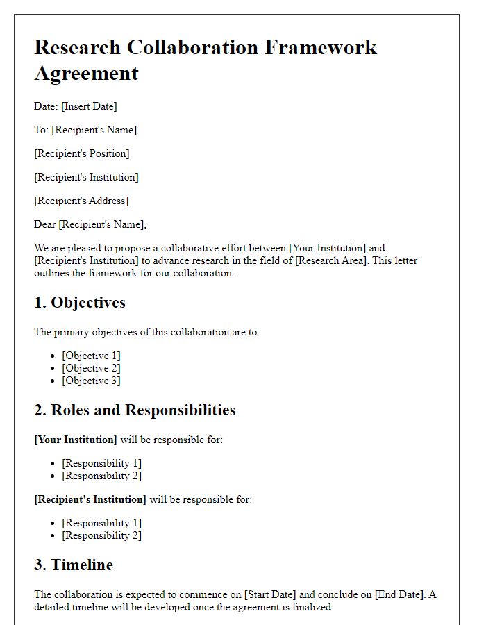 Letter template of research collaboration framework