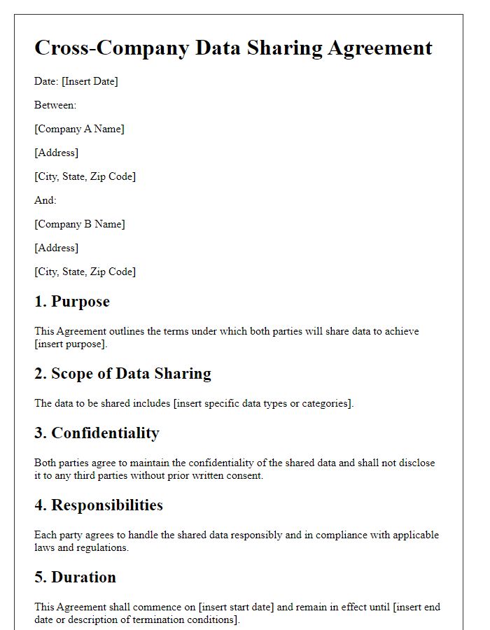 Letter template of Cross-Company Data Sharing Agreement