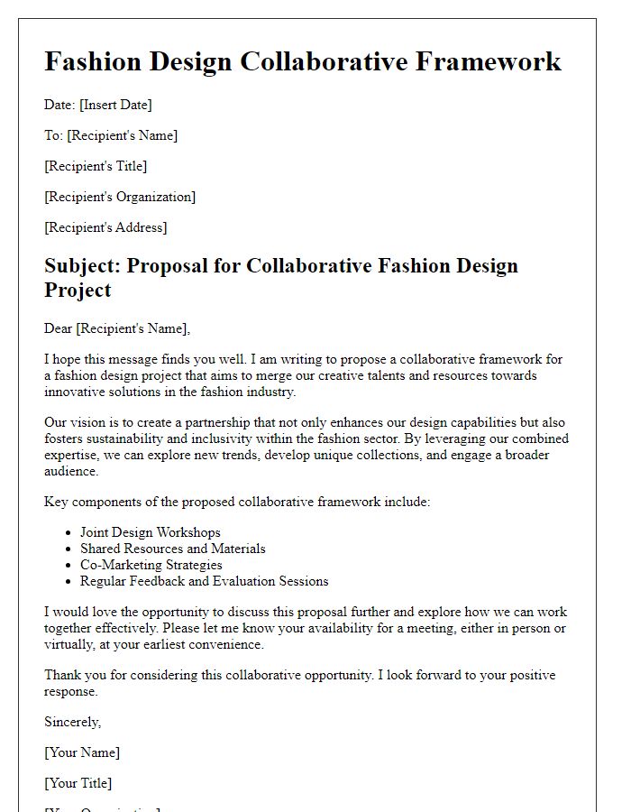 Letter template of Fashion Design Collaborative Framework