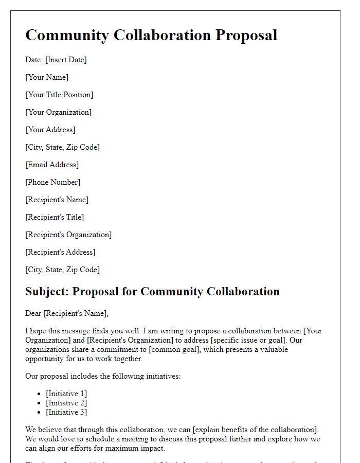 Letter template of community collaboration proposal