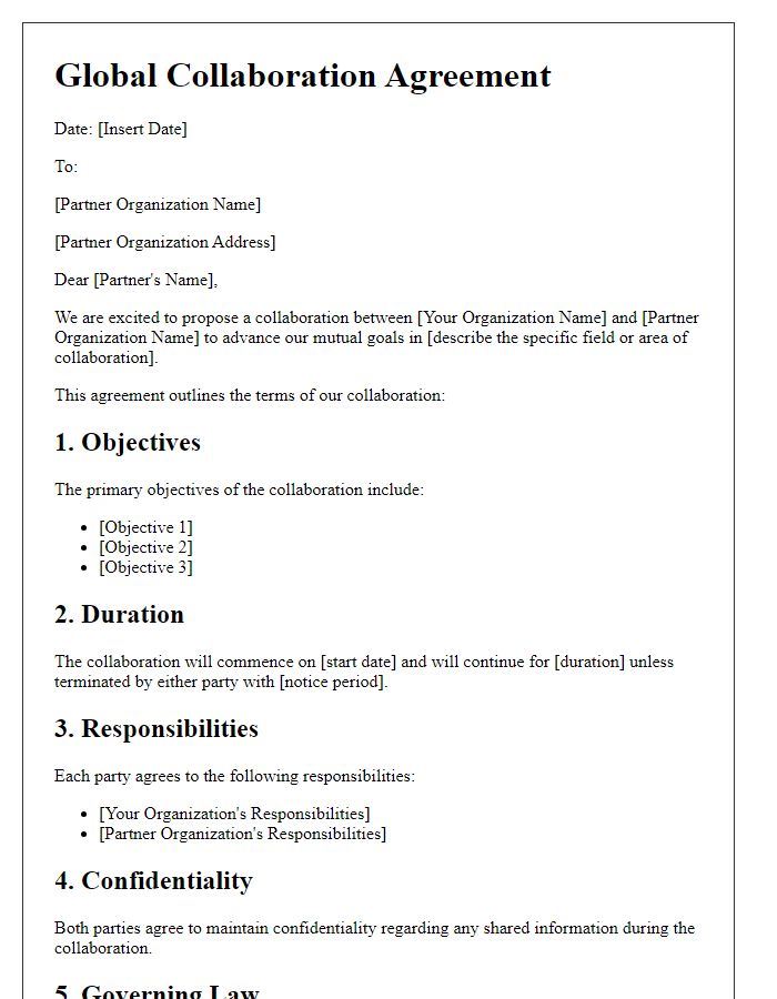 Letter template of global collaboration agreement