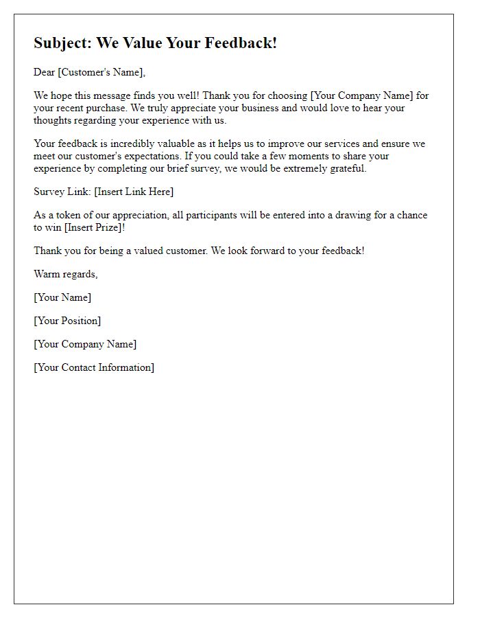 Letter template of feedback request from former customers