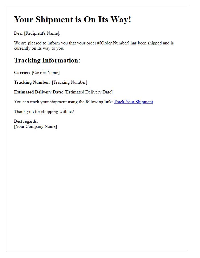 Letter template of overseas shipping tracking information