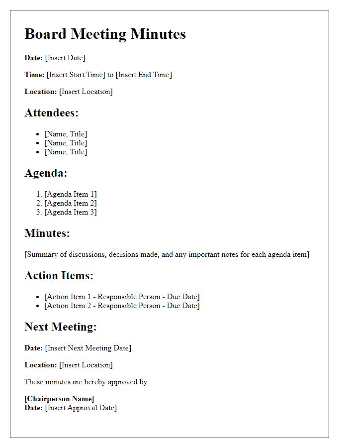 Letter template of board meeting minutes for shareholder information