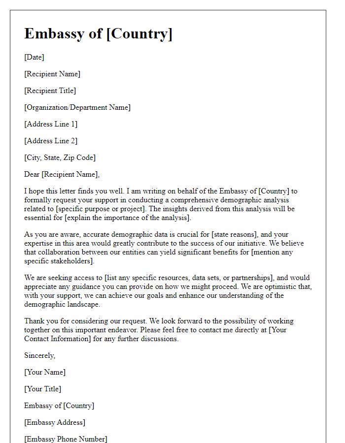 Letter template of embassy demographic analysis support appeal