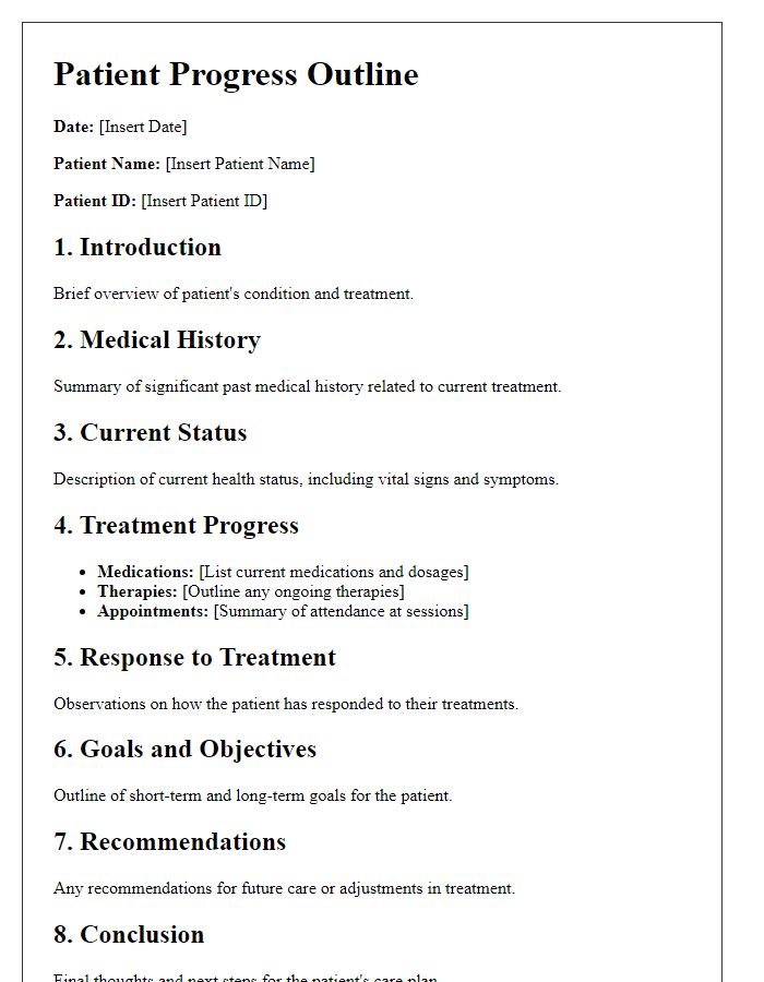 Letter template of patient progress outline