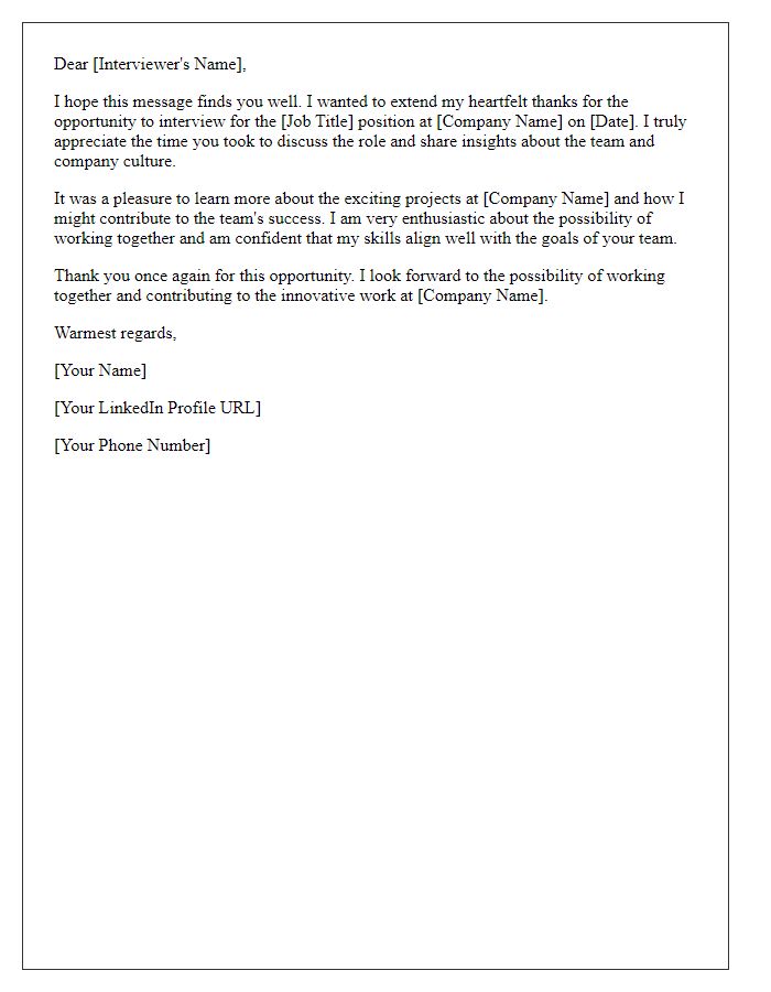 Letter template of gratitude for job interview acknowledgment