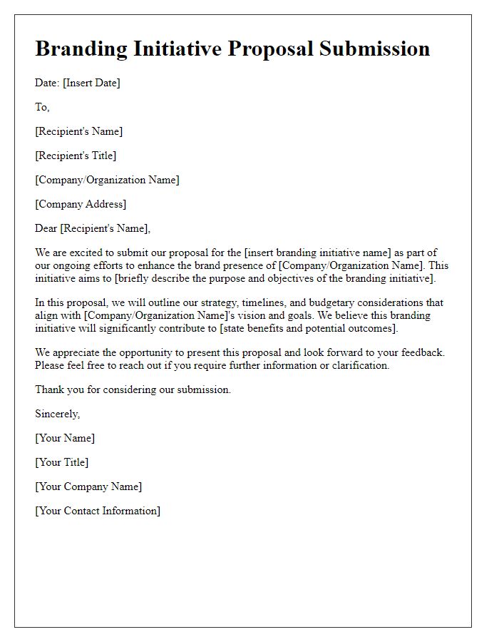 Letter template of branding initiative proposal submission