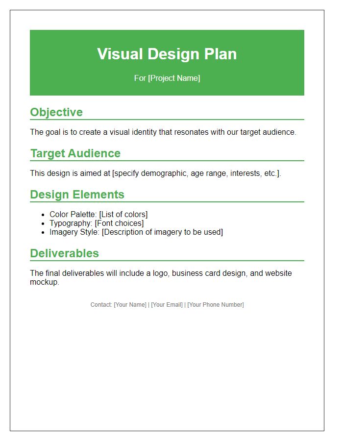 Letter template of eye-catching visual design plan