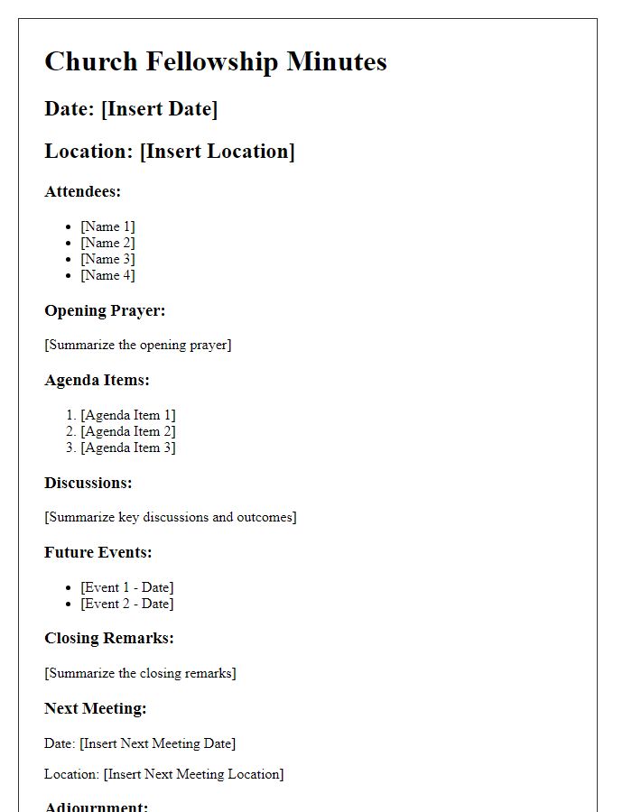 Letter template of church fellowship minutes broadcasting