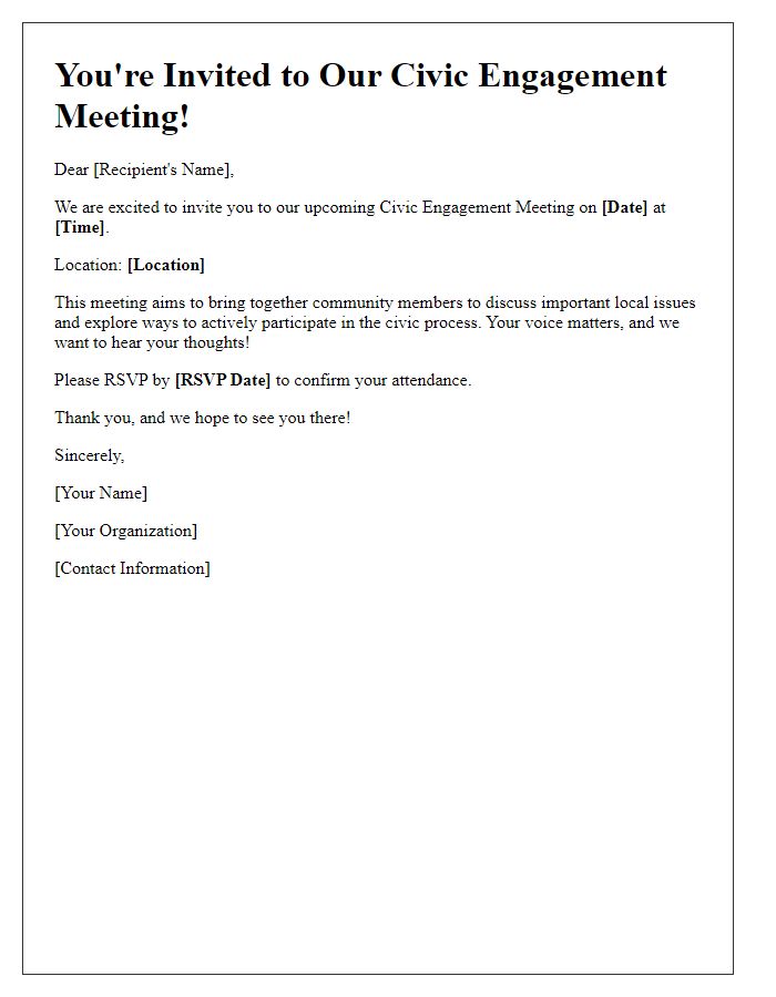 Letter template of civic engagement meeting invitation