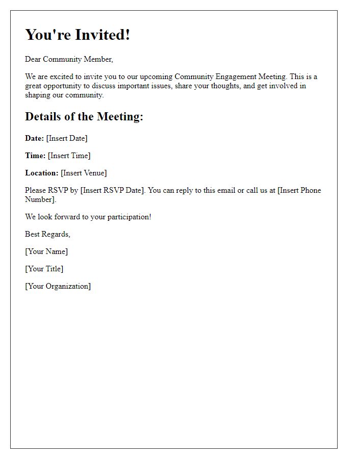 Letter template of community engagement meeting invitation