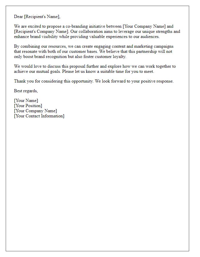 Letter template of media co-branding initiative