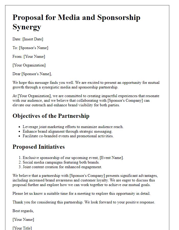 Letter template of media and sponsorship synergy for mutual growth.