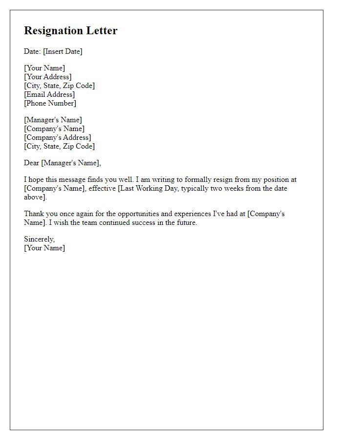 Letter template of resignation post-medical leave