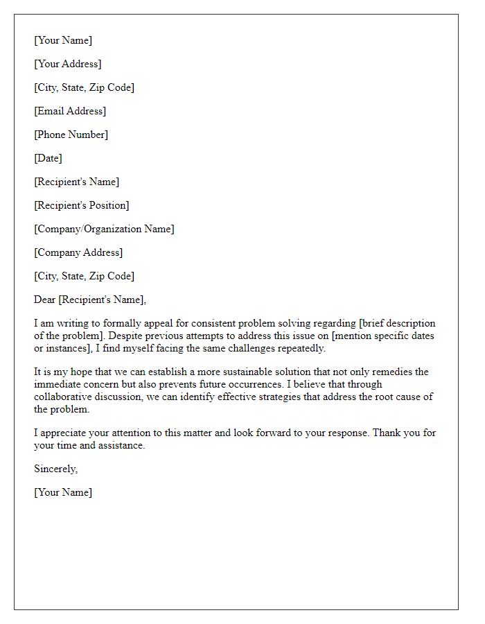 Letter template of appeal for consistent problem solving