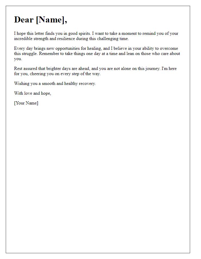 Letter template of hope for a healthy recovery