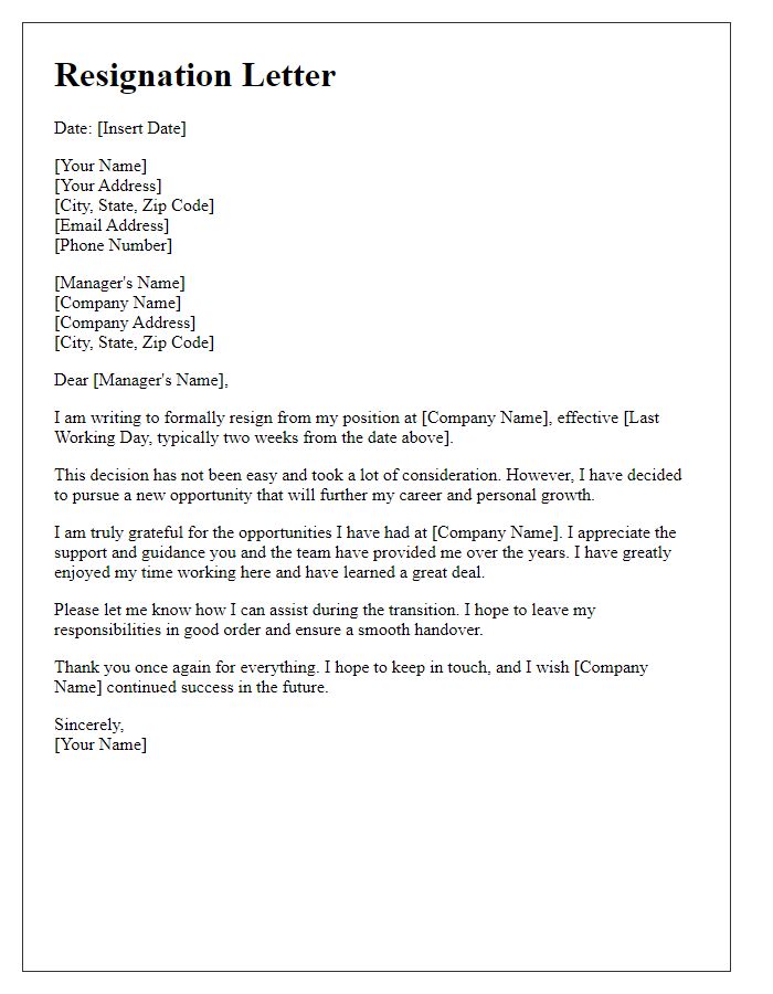 Letter template of resignation from a tech company for a higher opportunity.