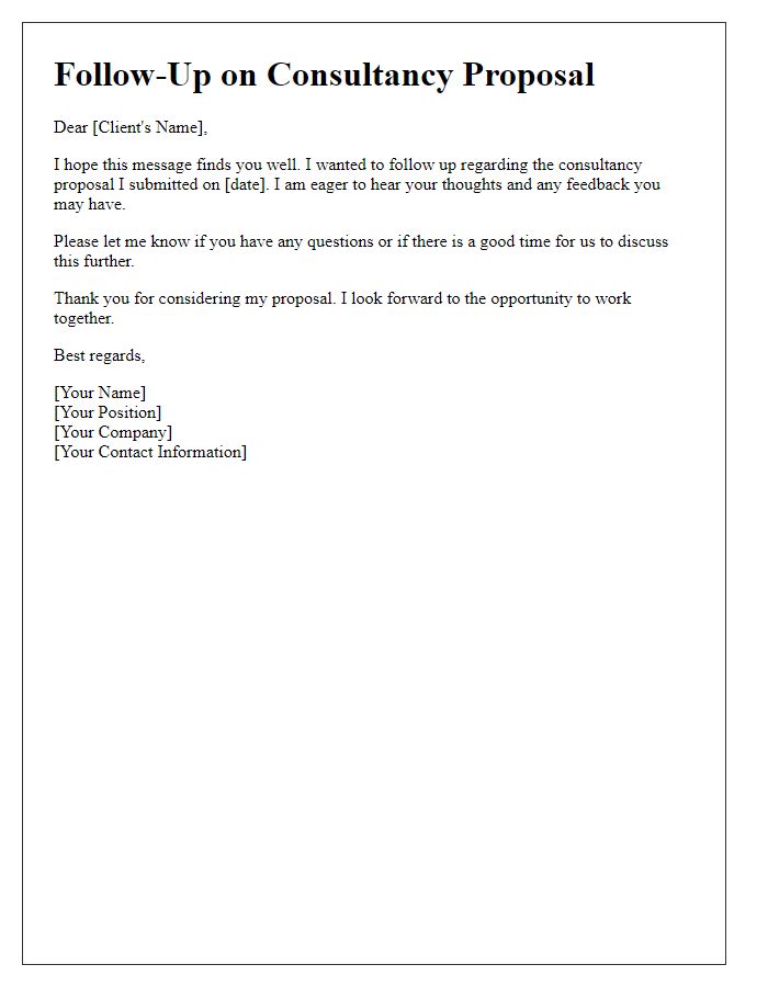 Letter template of Consultancy Proposal Follow-Up for Client Engagement