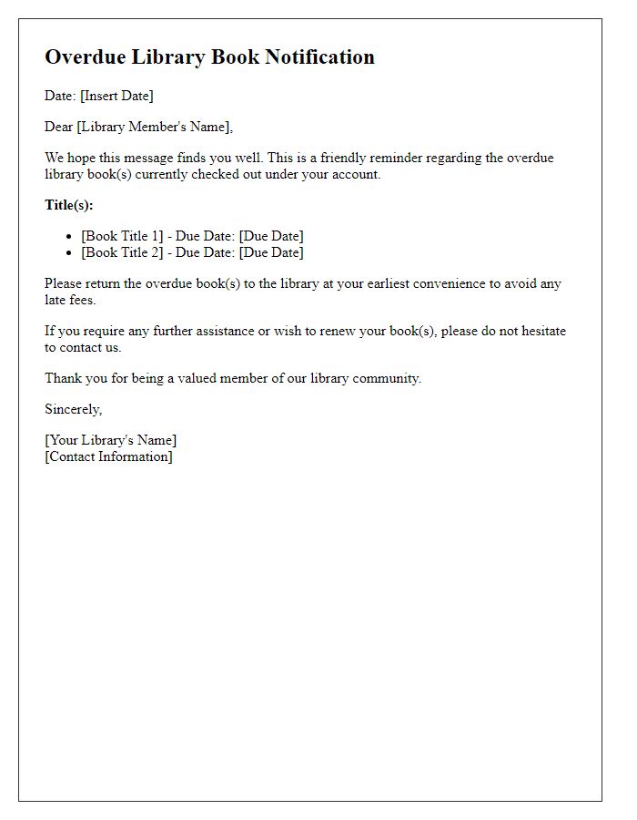 Letter template of overdue library book request