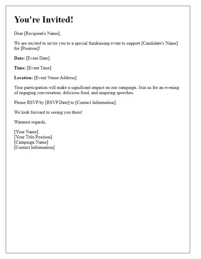 Letter template of Invitation for Political Fundraising Event