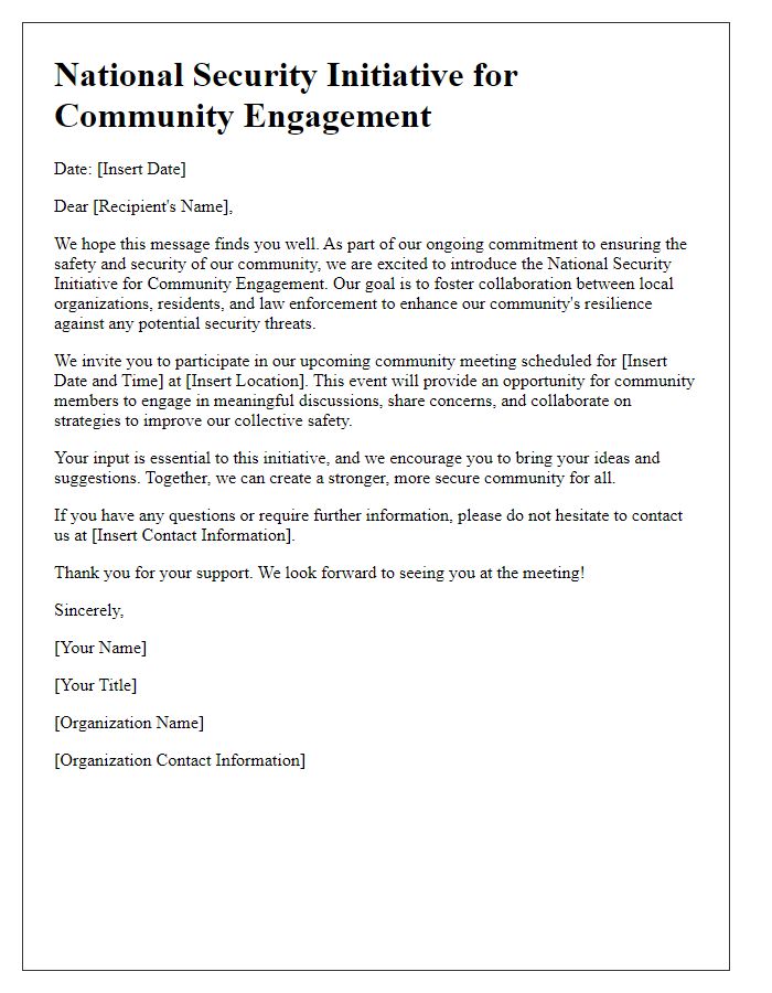 Letter template of national security initiative for community engagement