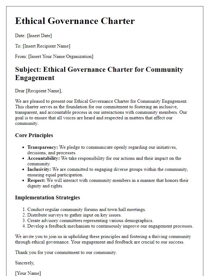 Letter template of ethical governance charter for community engagement