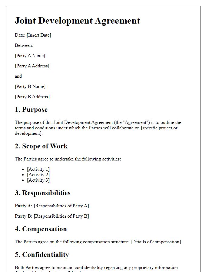 Letter template of Joint Development Agreement