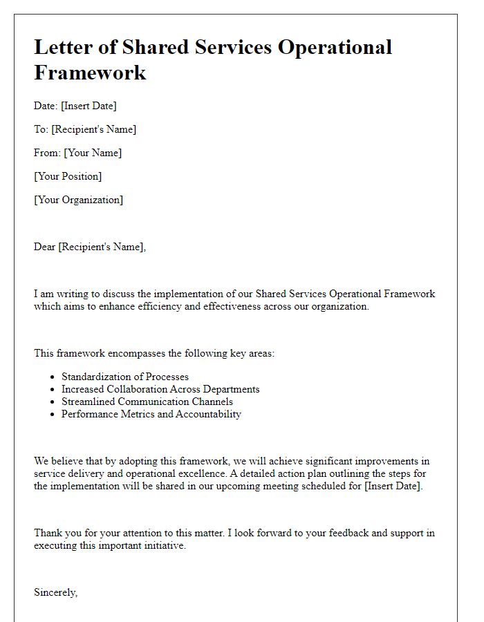 Letter template of shared services operational framework