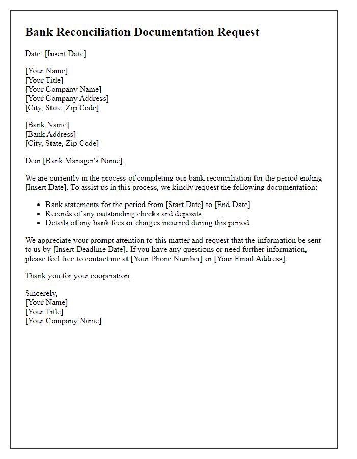 Letter template of bank reconciliation documentation request