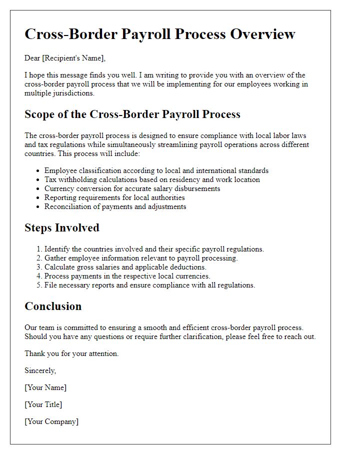 Letter template of Cross-Border Payroll Process Overview