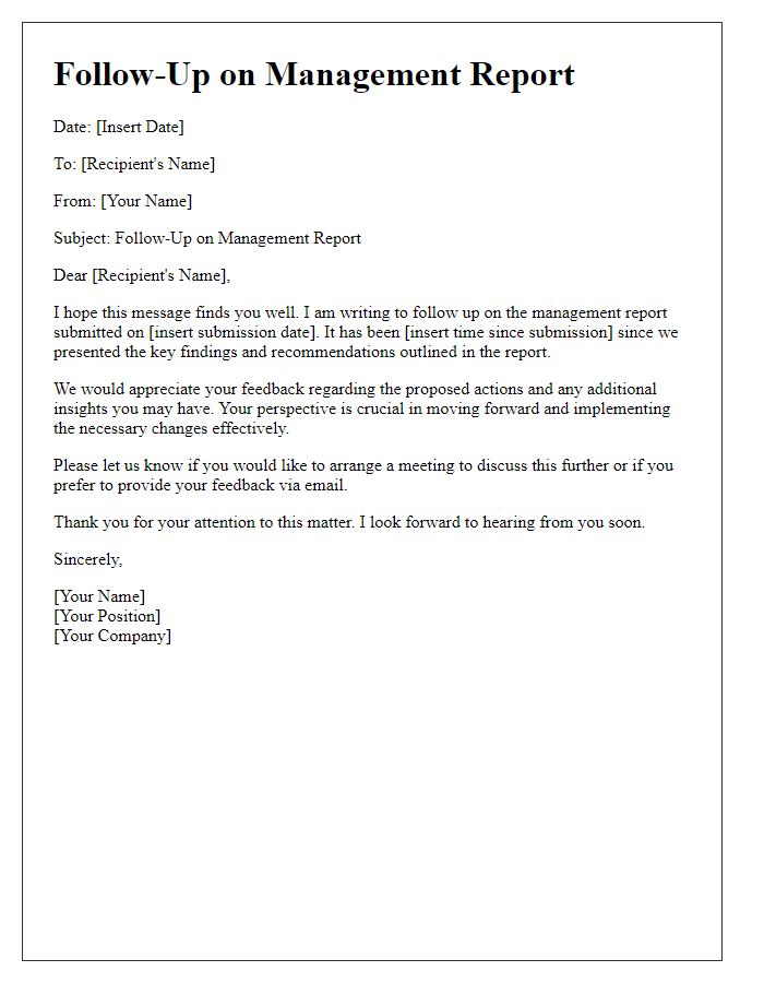 Letter template of management report follow-up