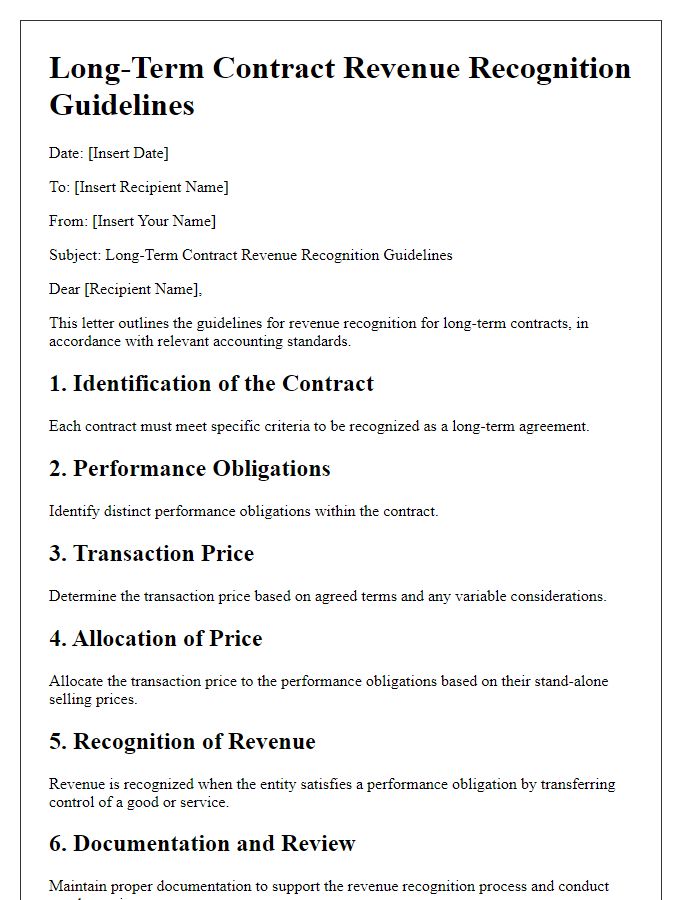 Letter template of long-term contract revenue recognition guidelines