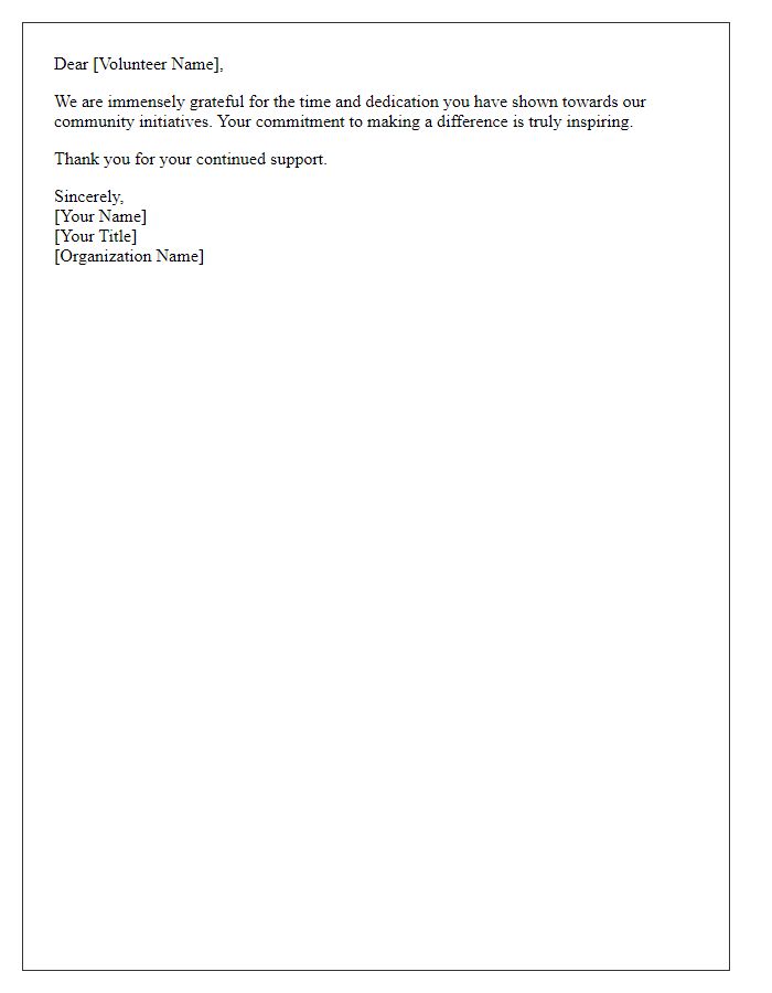 Letter template of Salutation for Community Volunteer Efforts