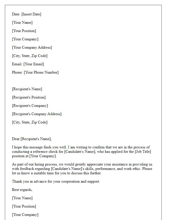 Letter template of reference check confirmation