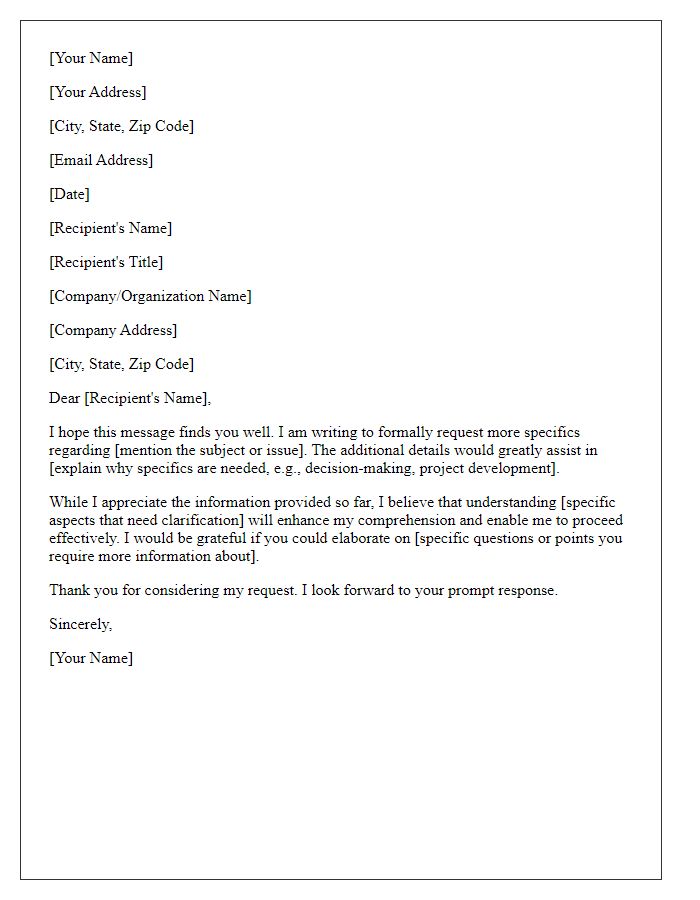 Letter template of appeal for more specifics