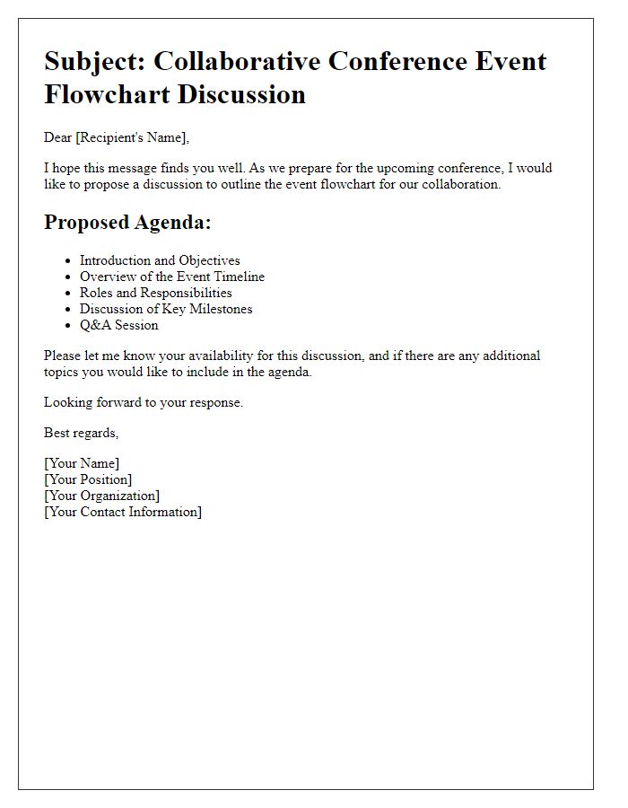 Letter template of collaborative conference event flowchart discussion